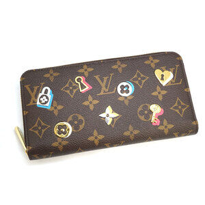 Louis Vuitton Love Lock Zippy Wallet Monogram Brown Pink long